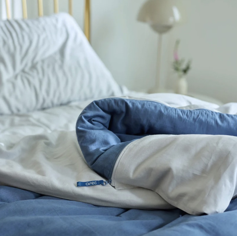 Product page photo of the Avec Goods Linen Align Duvet Cover